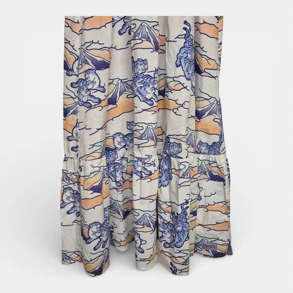 Kenzo Kids Girls 12A Tiger Mountain Print Cotton Tiered Dress NWT Tween - Picture 3 of 8